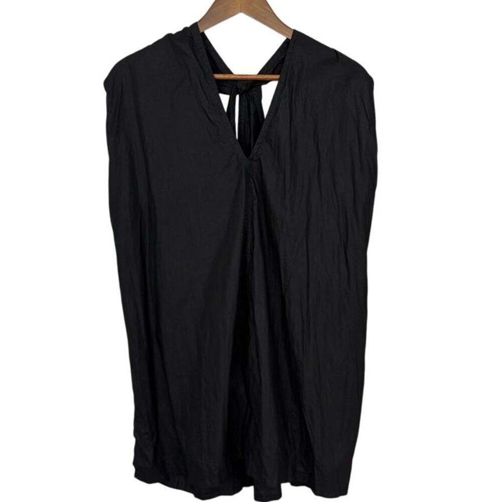 KALIYANA Artwear Top Shirt‎ Lagenlook Black Layer Oversized Crossback Size 2 M/L